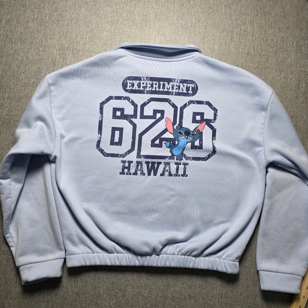 Stitch Experiment 626 Cropped Quarter-Zip Sweatshirt Mad Engine Size W Medium - Picture 3 of 7